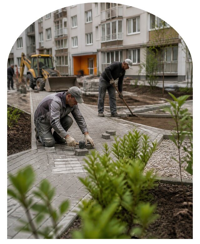 Благоустройство двора многоквартирного дома в Чехове